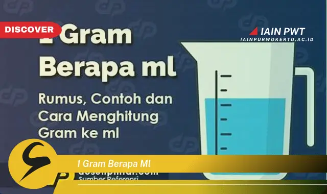 1 gram berapa ml