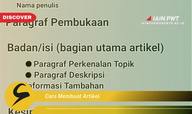 cara membuat artikel