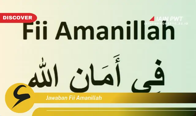 jawaban fii amanillah