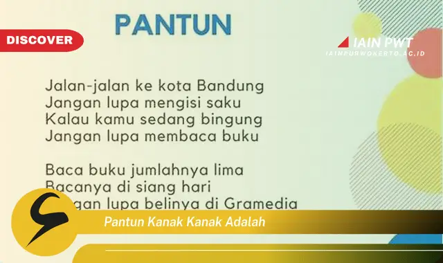 pantun kanak kanak adalah