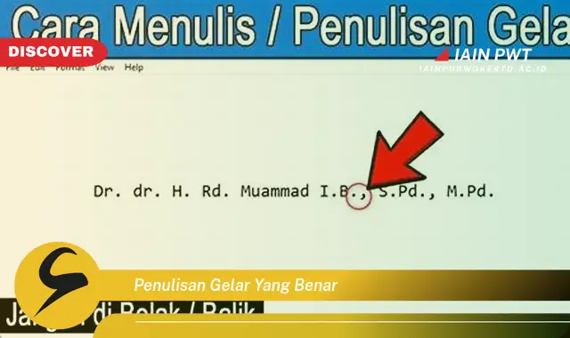 penulisan gelar yang benar