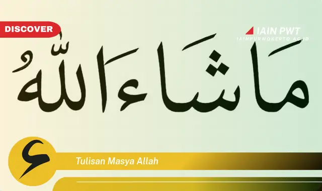 tulisan masya allah