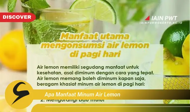 apa manfaat minum air lemon