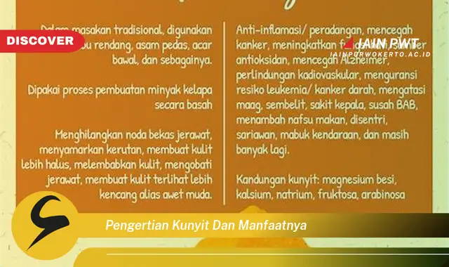 pengertian kunyit dan manfaatnya