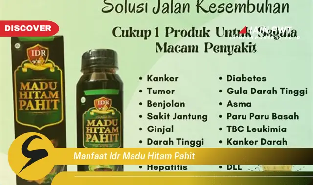 manfaat idr madu hitam pahit