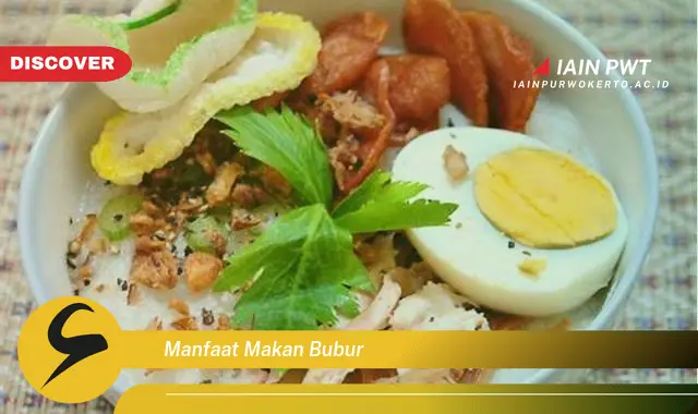 manfaat makan bubur