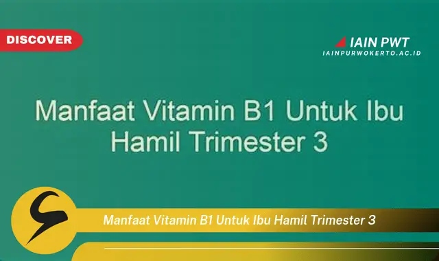 Ketahui Manfaat Vitamin B1 untuk Ibu Hamil Trimester Akhir